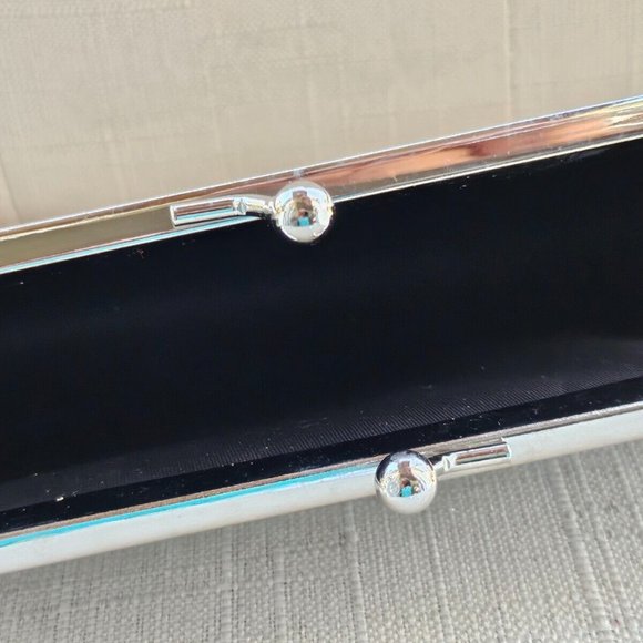 Girl Purse Fancy Silver Tone Sparkling Clutch Small Bag Fashion Bag - Picture 7 of 8